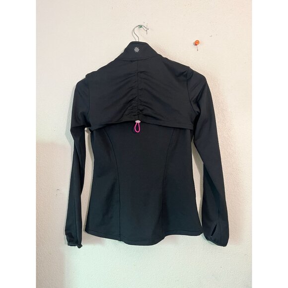 Athleta Womens Love Jacket Full-Zip Vented Back Thumb Holes Black XS Stretch - Picture 3 of 11